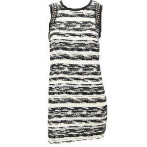 Proenza Shouler Tweed Wool Blend Mini Dress in Black White Size 6